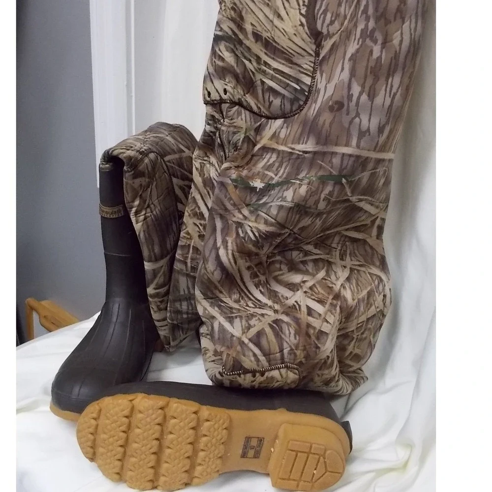 Cabelas Mens Mossy Oak Camo Chest Waders Thinsulate Insulated Boots Size 10R